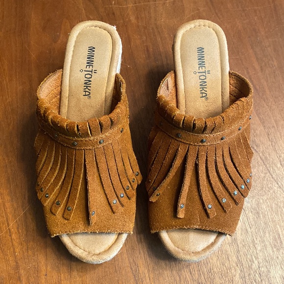 Minnetonka Fringe Wedge Heels - Picture 2 of 7